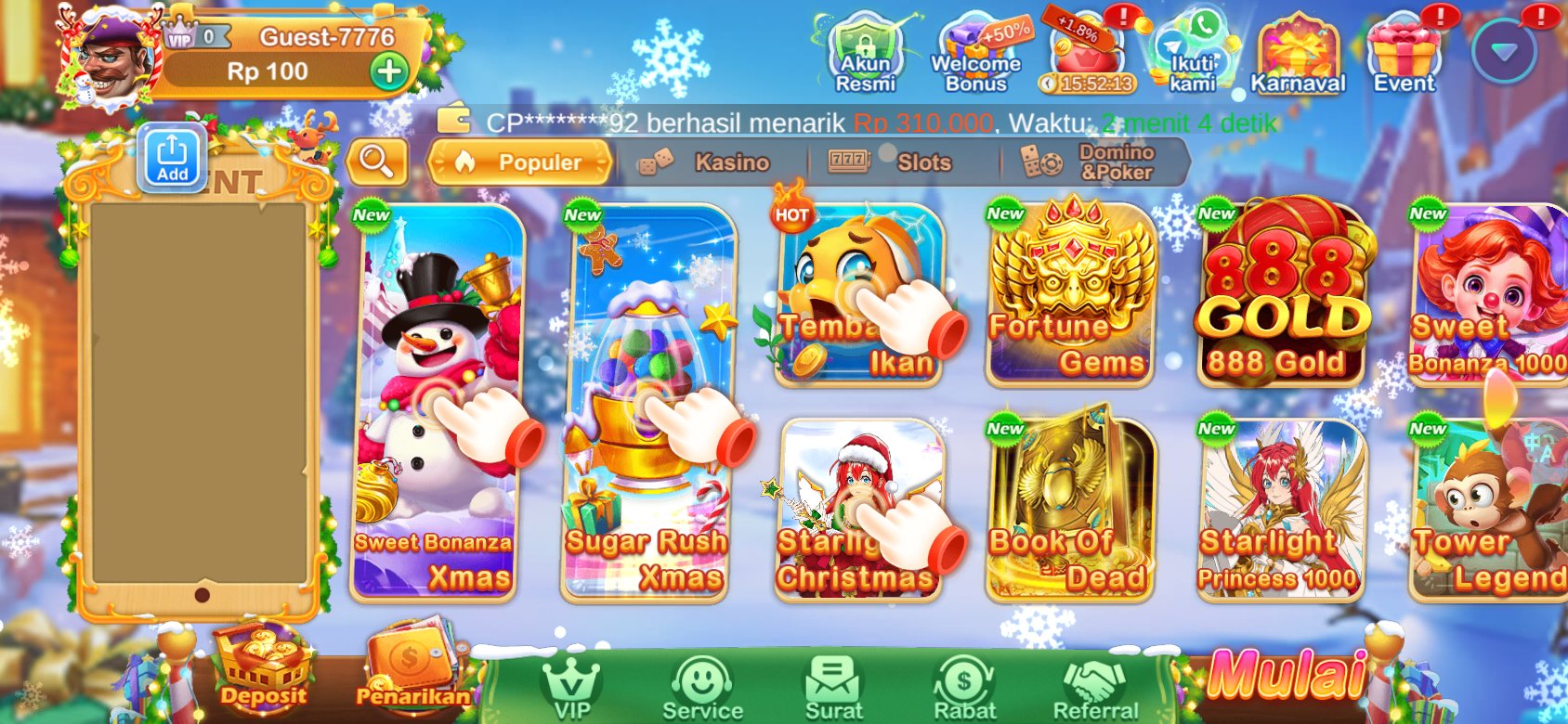 Permainan slot populer seperti Sweet Bonanza dan Gates of Olympus tersedia di she777 APK