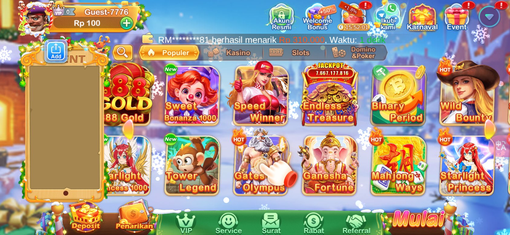 Jangan lewatkan jackpot besar di permainan slot she777 APK!